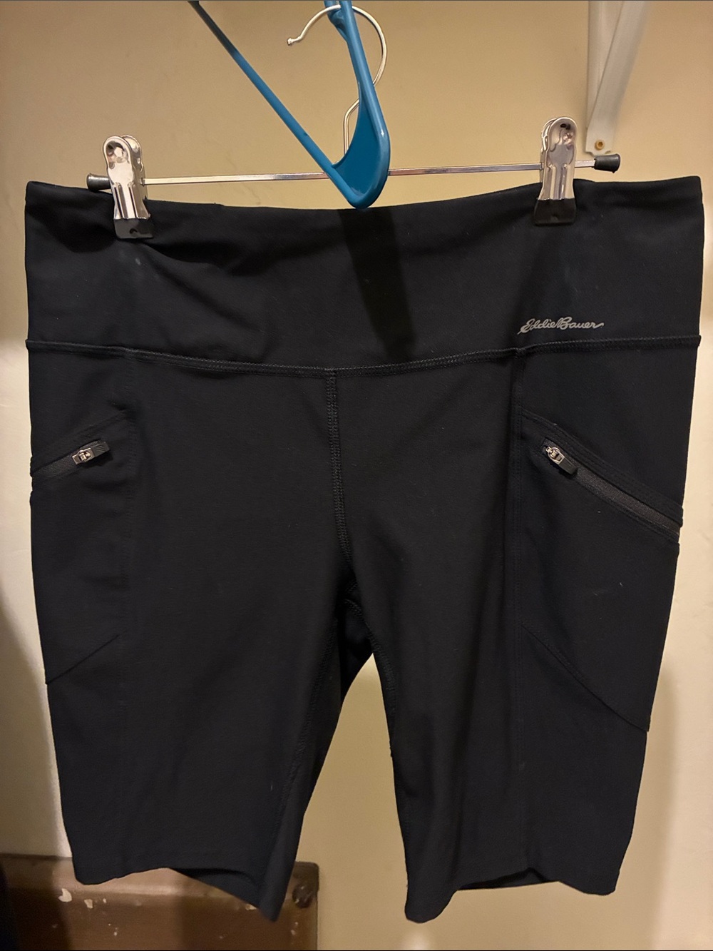 Eddie Bauer Black Performance Bike Shorts with Zip Pockets